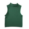 thumbnail image 1 of SCSAlgin Women's Spring Sleeveless Turtlenecks Tops Mock Neck Ribbed Solid Pullover Tank, 1 of 5