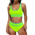 thumbnail image 1 of SCSAlgin Women's Square Neck Bodice Swim Dress Sleeveless Tank Top Stretch Flare Solid Color Summer Beach Swimsuits, 1 of 4