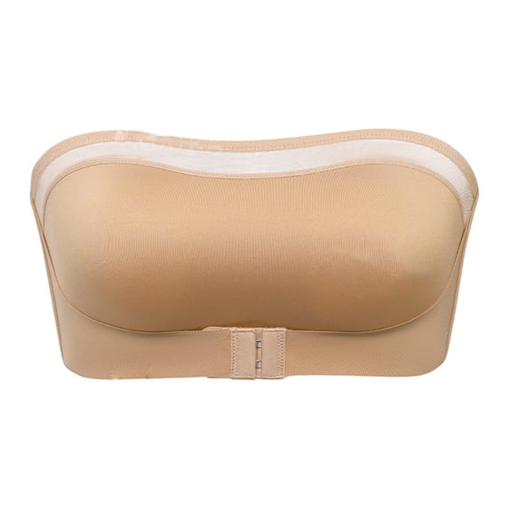SCSAlgin Women's Strapless Bra Front Closure No Padding Comfort Wireless One Piece Backless Bandeau Bra