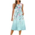 thumbnail image 1 of SCSAlgin Women's Summer Tank Midi Dress with Pockets Floral Sleeveless A-Line Casual Loose Dresses Beach Sundress 2025, 1 of 5