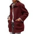 thumbnail image 1 of SCSAlgin Women's Winter Faux Fur Coats Long Sleeve Lapel Button Down Pockets Fleece Sherpa Jacket Casual Trendy Outerwear, 1 of 7