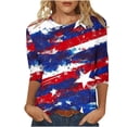 thumbnail image 1 of SCSAlgin Womens 3/4 Sleeve T-Shirts Crew Neck 4th of July Summer Graphic Tee Tops, 1 of 5