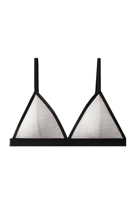 Womens Bra No Underwire Lace Unlined Demi Triangle Bralettes