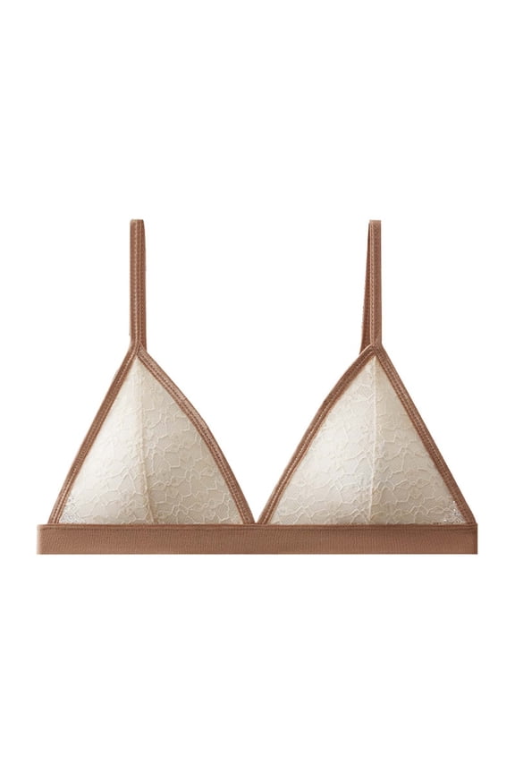 Womens Bra No Underwire Lace Unlined Demi Triangle Bralettes