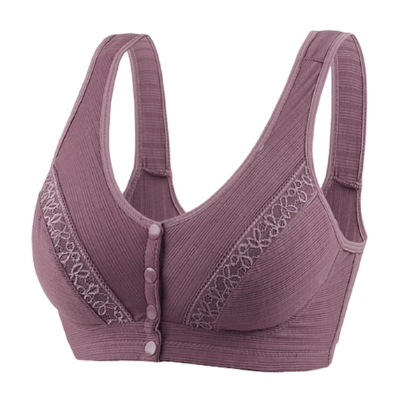 SCSAlgin Womens Bra Sports Push Up Bras Front Snaps Wireless Beauty Back Full Coverage Comfor Easy Close Bras