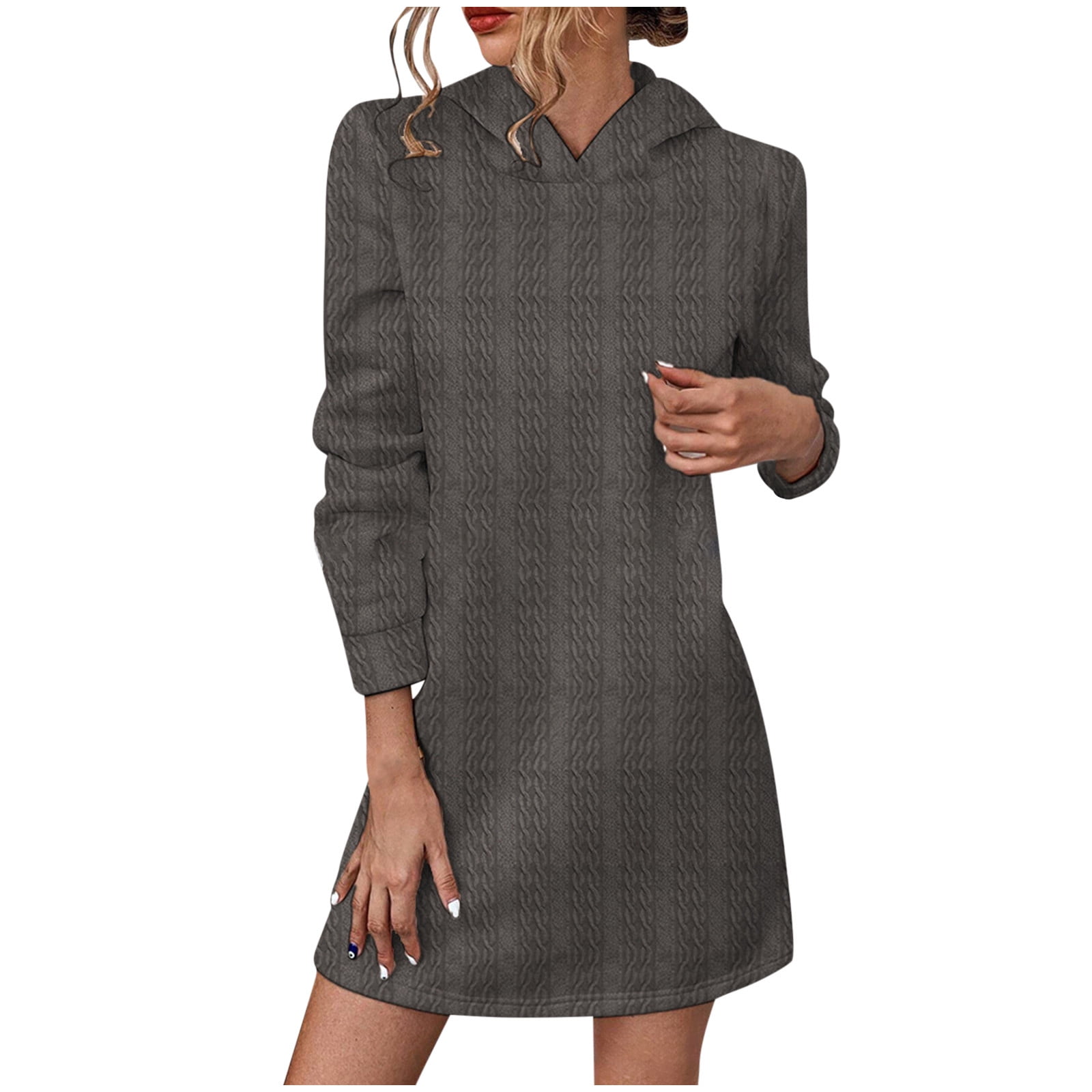 SCSAlgin Womens Cable Knit Sweater Hoodie Dress Sexy Long Sleeve Bodycon Solid Color Mini Fall Dresses - Walmart.com SCSAlgin Womens Cable Knit Sweater Hoodie Dress Sexy Long Sleeve Bodycon Solid Color Mini Fall Dresses - Walmart.com