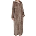 thumbnail image 1 of SCSAlgin Womens Fleece Housecoat Zipper Robe Plush Warm Zip Up Front Hooded Full Length Housecoat Sleepwear, 1 of 4