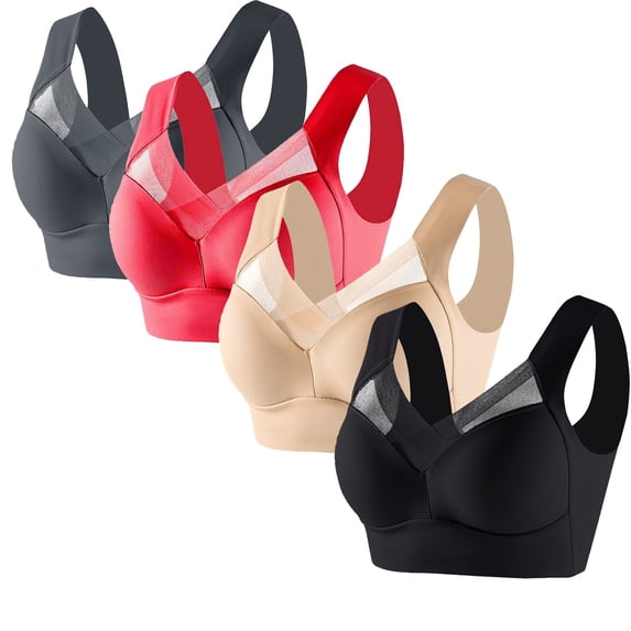 SCSAlgin Womens Minimizer Bras Full Coverage Lace Unlined Breathable Bra Non Steel Ring Gathering Daily Bra