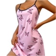 thumbnail image 1 of SCSAlgin Womens Nightgown Pj Dress for Women Spaghetti Chemise Sleeveless V Neck Sleepwear, 1 of 2