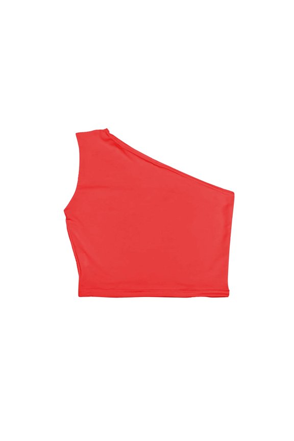 Womens One Shoulder Tops Sleeveless Going Out Tank Top Cropped Tee Y2K Summer Shirts Slim Fit
