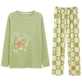 thumbnail image 1 of SCSAlgin Womens Pajamas Sets 2 Piece Long Sleeve Lounge Set Loose Pants Pj Sets Loungewear, 1 of 3