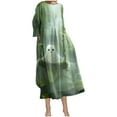thumbnail image 1 of SCSAlgin Womens Plus Size Floral Print Dress Casual Long Sleeve Empire Waist Dresses Loose Swing Midi Dress with Pockets, 1 of 6