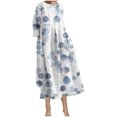 thumbnail image 1 of SCSAlgin Womens Plus Size Floral Print Dress Casual Long Sleeve Empire Waist Dresses Loose Swing Midi Dress with Pockets, 1 of 6