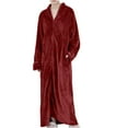 thumbnail image 1 of SCSAlgin Womens Robes Warm Plush Winter Robe, Zip up Long Fleece Bath Robes Female, Zipper Bathrobes for Women, 1 of 4