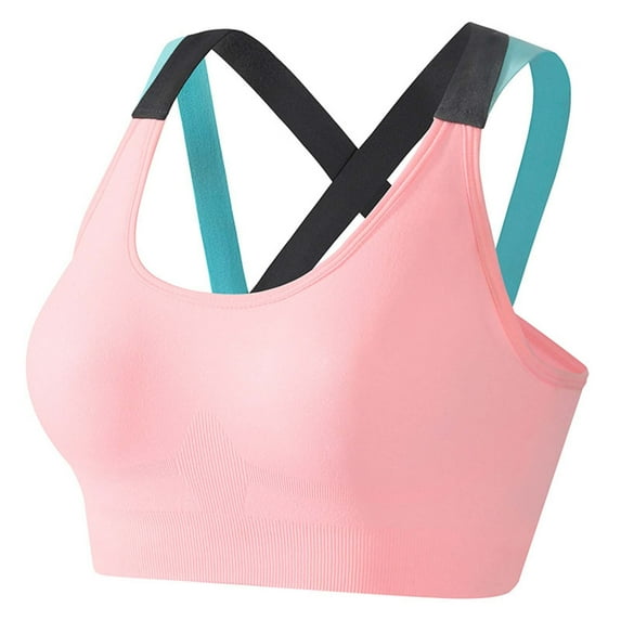 SCSAlgin Womens Seamless Push Up High Support No Underwire Bras Wireless Comfy Large Bust Graphic Workout Sports Bras
