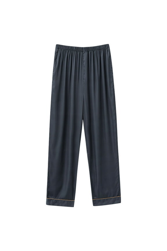 Womens Silk Satin Pajama Pants Soft Loose Lounge Pants Lightweight Elastic Waist Wide Leg Pj