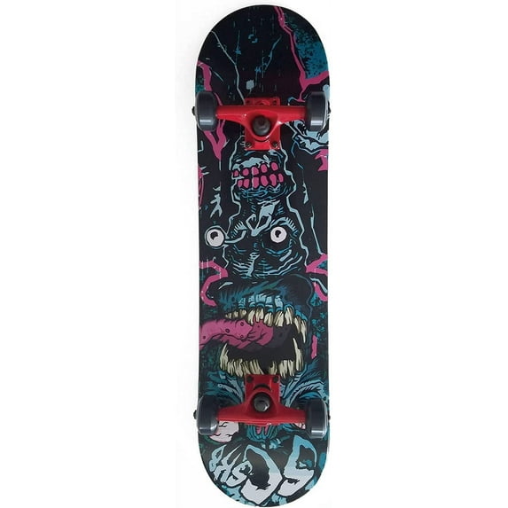 SCSK8 Doodle Cruiser Skateboard 32" Complete Multi-Color with 52mm Wheels