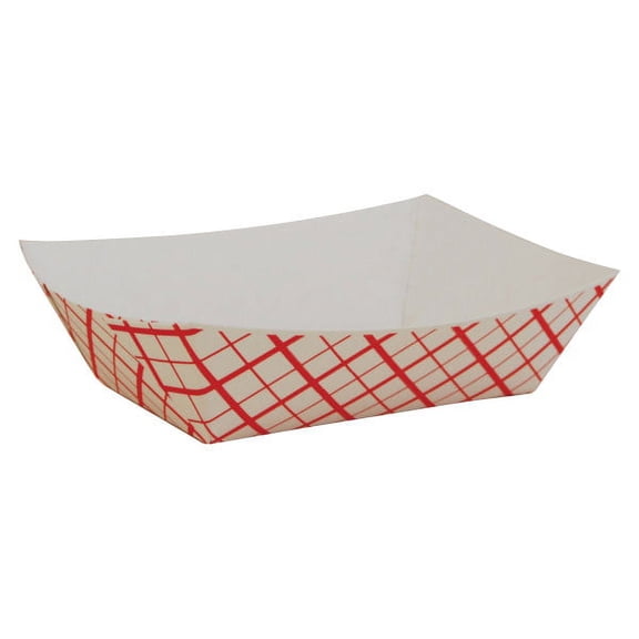 SCT Paper Food Baskets, 0.5 Lb Capacity, Red/White Checkerboard, Carton Of 1,000 Baskets