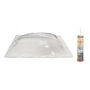 SCT RV Skylight Outer Dome, Clear - 14 x 22, Flange 17 x 25 + Dicor 501LSW-1 Lap Sealant Bundle