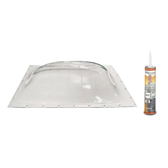 SCT RV Skylight Outer Dome, Clear - 14" x 22", Flange 17" x 25" + Dicor 501LSW-1 Lap Sealant Bundle