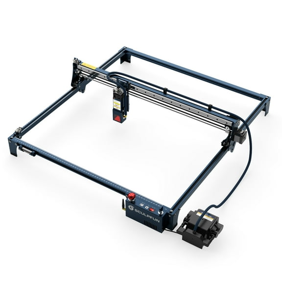 SCULPFUN S30 Ultra-11W Engraving Machine 600x600mm Engraving Area Automatic Air Assist Replaceable Lens Eye Protection Includes Kit Air Assist M8 Main Board Supports Cutting Walnut Cherry