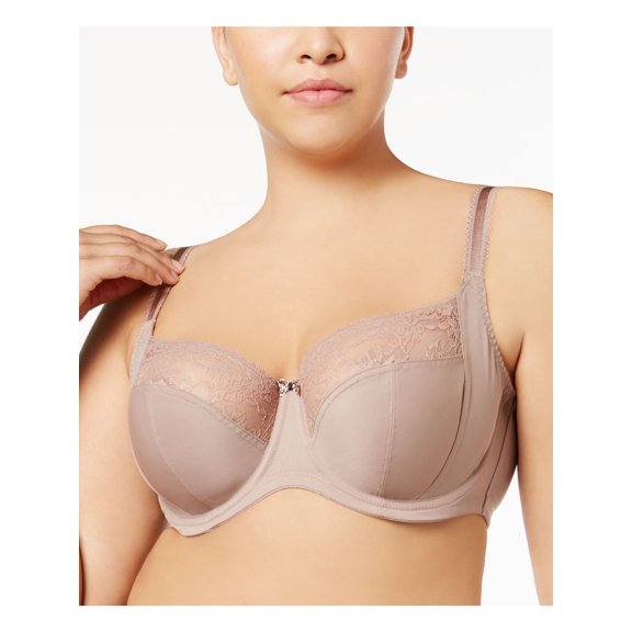 SCULPTRESSE Intimates Beige Lace Trim Everyday Full Coverage Bra Size: 34DDD