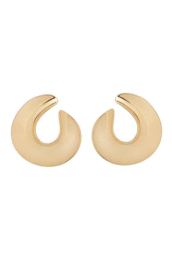 Women's Gold Tone Modern Open Hoop Earrings