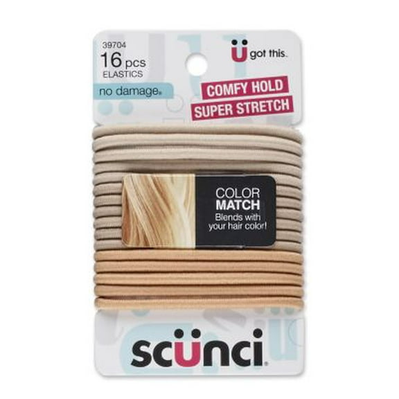 Scunci Color Match Elastics 16 Each