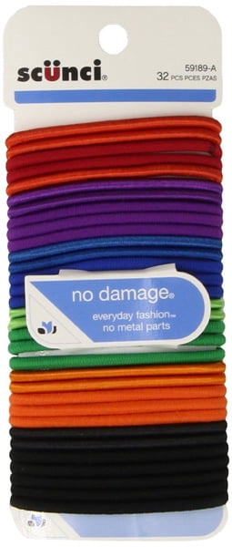 Scunci Effortless Beauty Large No-damage Carribean Elastics, 32 Count