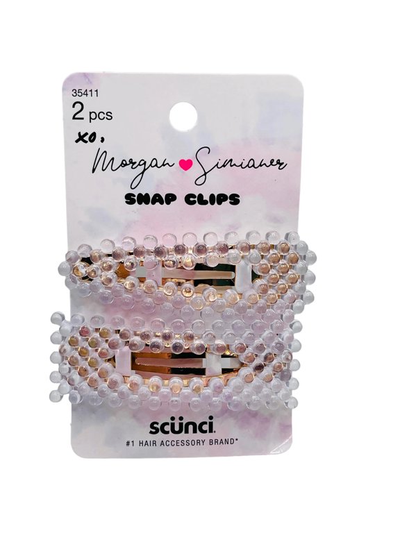 SCUNCI xo MORGAN SIMIANER Clear Bubble Snap Clips Set Barrette Hair Accessory