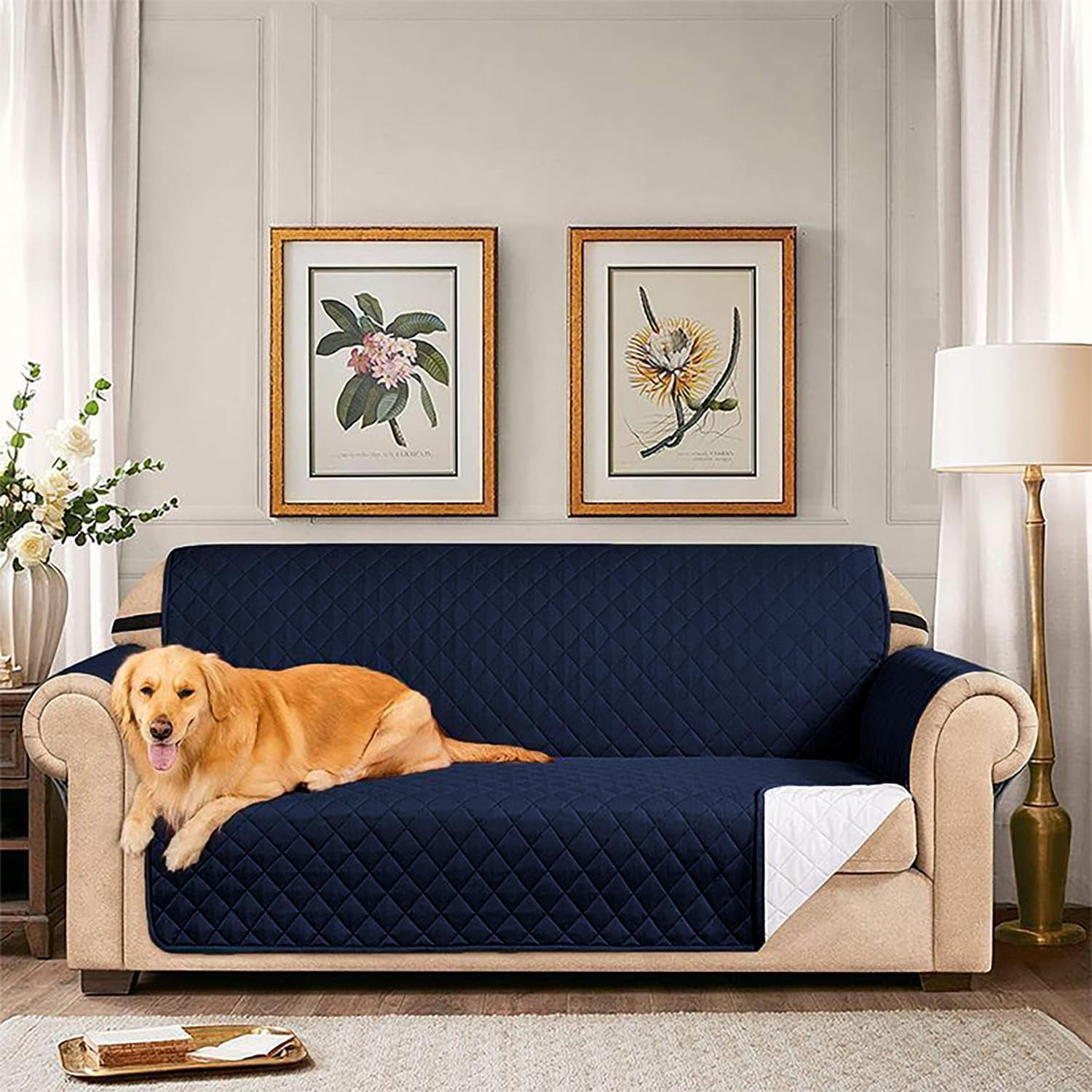 SCUQI Reversible Sofa Slipcover Loveseat Couch Covers with Elastic