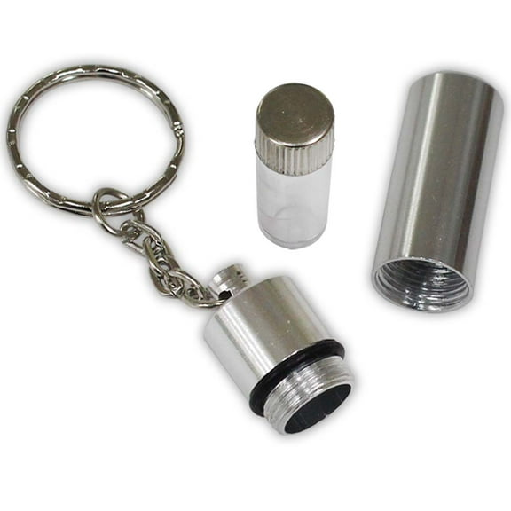 SCURRY 2" (5.1 cm) Metal Pill Holder | Dual-Vial Design | Key Ring Attachment | Moisture-Resistant & Lightweight | Ideal for Heart, Diabetes & Blood Pressure Patients