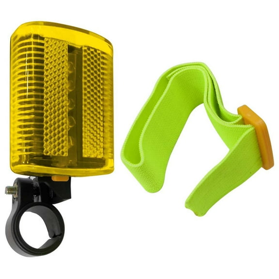 SCURRY (2 Pack) 2.5" x 2" Yellow Bicycle Tail Light | 5 Red LEDs | Dual Attachments | 3 Light Modes | Essential Night Safety Tool