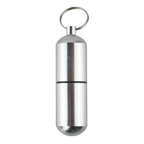 SCURRY 3" (7.6 cm) Aluminum Tube with Screw Closure | 1" (2.5 cm) Diameter & Key Ring | Moisture-Resistant | Ideal for Pills & Currency