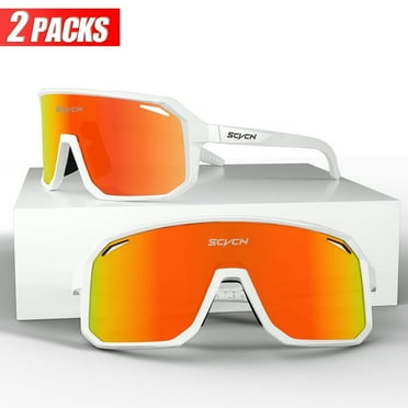 SCVCN 2 Pack Polarized Cycling Sunglasses Sports Sunglasses, UV400 Protection Running Fishing Driving Baseball Glasses for Men Women
