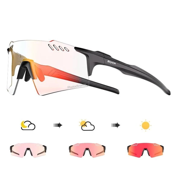 SCVCN Outdoor Photochromic Sunglasses Sports Bike Cycling Glasses Man MTB Climbing Glasses Women Driving Bicycle Eyewear