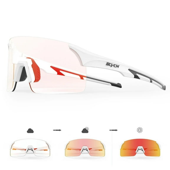 SCVCN Photochromic Cycling Glasses Mountain Bike Glasses for Men Women Frameless Sport sunglasses