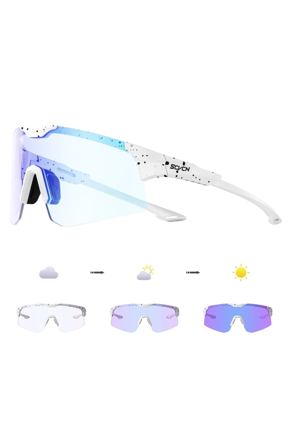 Photochromic Cycling Glasses for Men Women UV400 Youth Sports Glasses for Running Baseball Golf