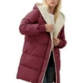 thumbnail image 1 of SCY Womens Winter Warm Coats Sherpa Fleece Lined Long Hooded Puffer Jacket, 1 of 4
