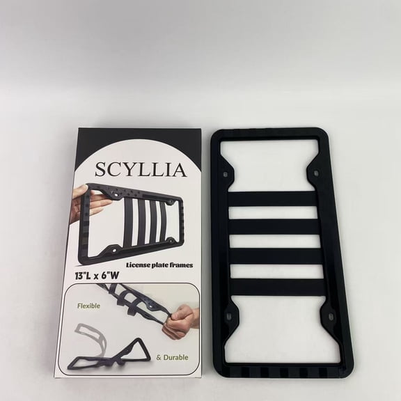 SCYLLIA License plate frames,Silicone License Plate Frame, Black License Plate Frame, Rubber Licence Plate Frame Holder