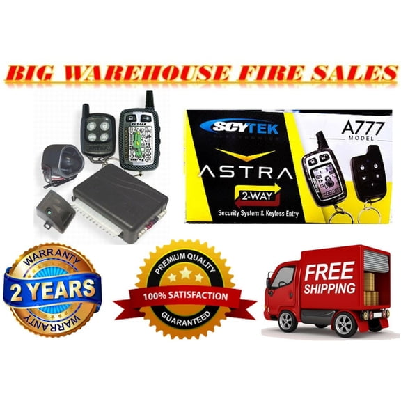 SCYTEK CAR ALARM ASTRA 777 2 Way Paging Car Alarm W Carbon Fiber and LCD Remote