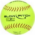 thumbnail image 1 of SChampro Game ASA Slow Pitch Softball, Poly Synthetic Cover, Red Stiches (Optic Yellow, 11-Inch), 1 of 1