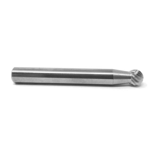 HELONGCO Single Cut Ball Shape 1/4" Carbide Burr Bit, 1 Piece