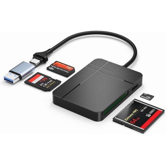 SD 4.0 , UHS-II Micro SD Memory for SDXC SDHC UHS-II & UHS-I, CF, CFI, TF, MMC, Micro SDXC, Micro SDHC, MS , USB A/C Compatible with MacBook, Laptop, Tablet, etc