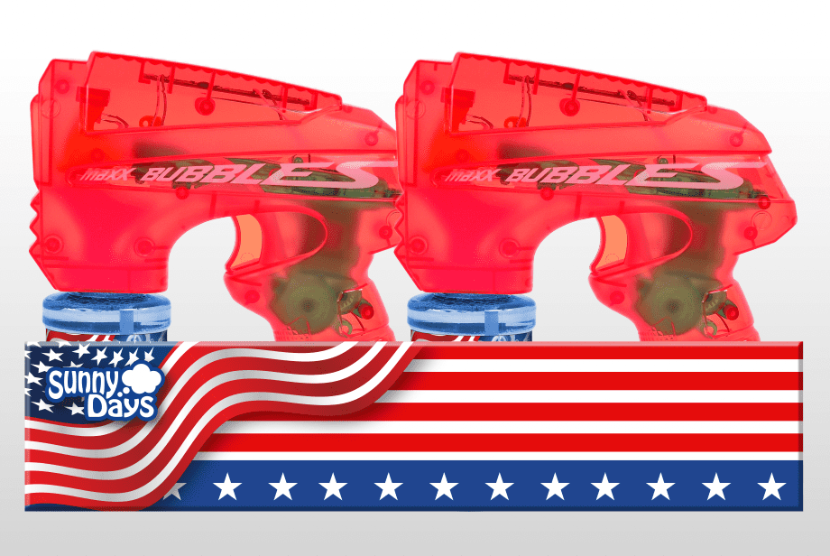 Maxx Bubbles Light up Bubble Blaster - Red, 4oz Solution, Children