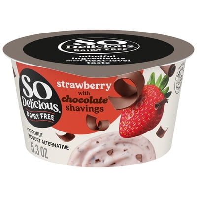 So Delicious Dairy Free Strawberry Coconut Yogurt Alternative with Chocolate Shavings Container, 5.3 oz