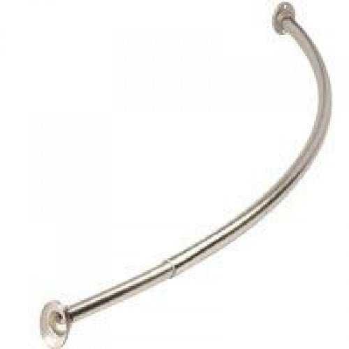 Adjustable Brushed Nickel Curved Shower Curtain Rod