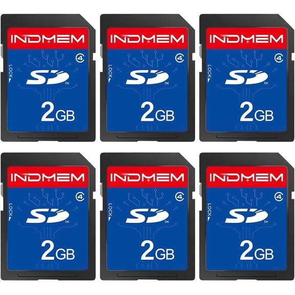 SD Card 2GB, 6 Packs Class 4 2GB Flash Memory Card MLC Standard Secure Digital Cards Camera Card