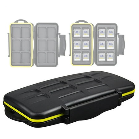 SD Card Case, SD Card Holder, JJC MC-SD12 Anti-Shock Water-Resistant Shockproof Storage Memory Card Case for 12 SD Cards