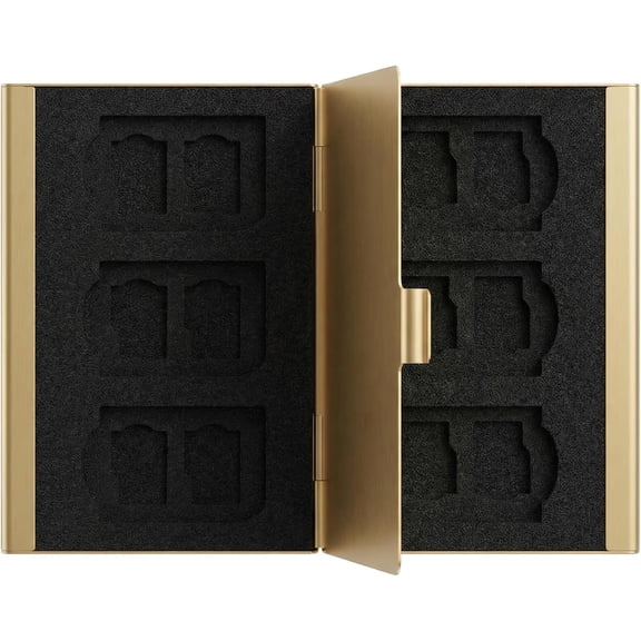 SD Card Holder Case Small Aluminum Memory Organizer Wallet for Photographers Storage Holders for 6 SD and 12 TF Cards Compact Double-Layer Case for Travel and Daily Use